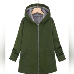 Green Hooded Zip-Up Jacket